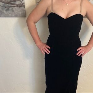 Vintage Nieman Marcus Black Velvet Gown Sweetheart